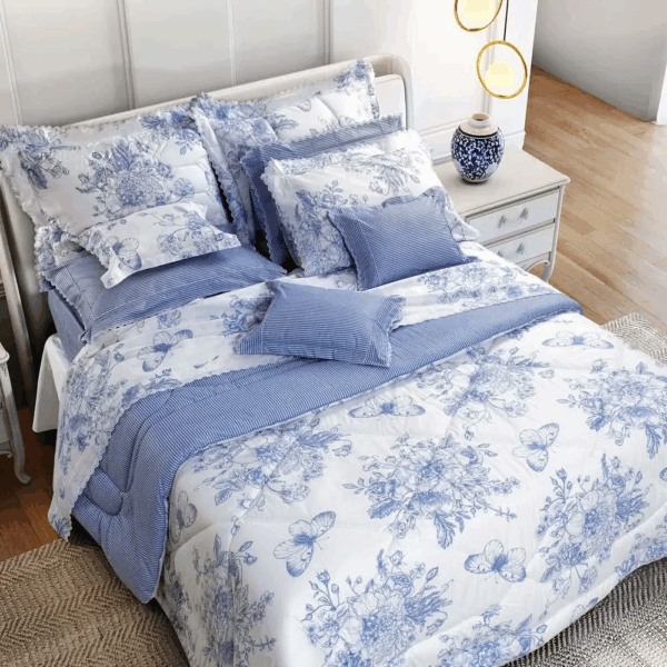 fig1 Colcha Queen Com Almofadas 200 Fios Geórgia - Marken Fassi